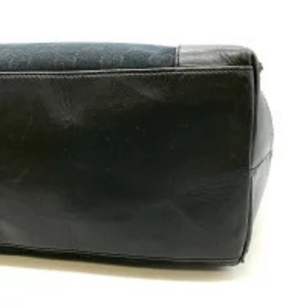 Gucci GG Canvas Tote Bag Handbag Leather Black - Picture 3 of 9
